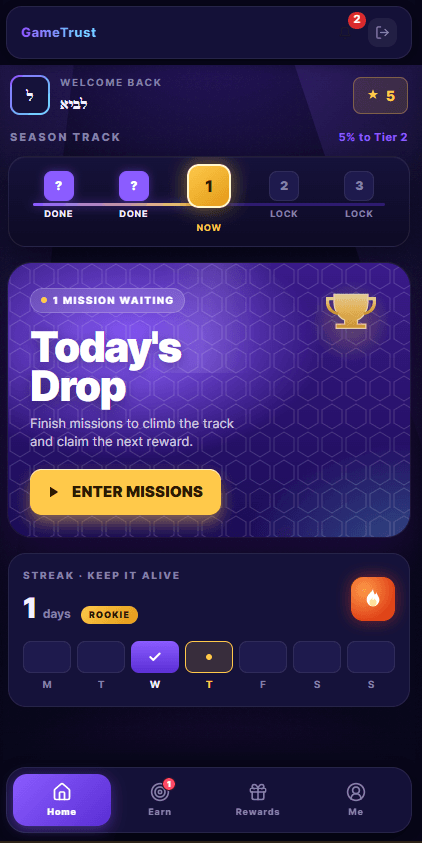 GameTrust child dashboard